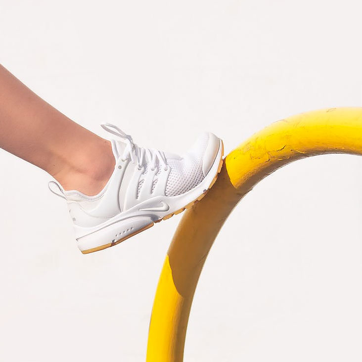 White Lace-Up Mesh Trainers